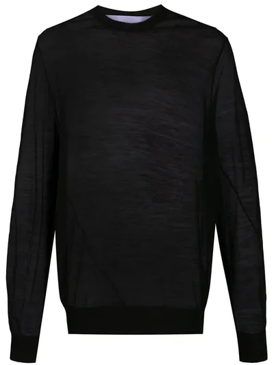 Ann Demeulemeester Fine Knit Sheer Jumper In Black