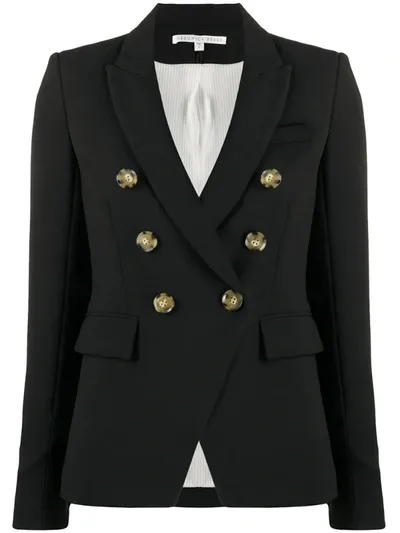 Veronica Beard Long Sleeve Double-breasted Blazer In Black