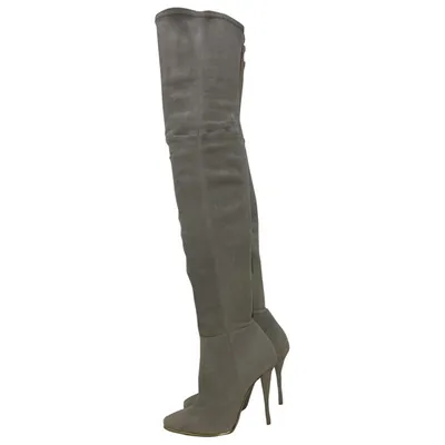 Pre-owned Balmain Boots In Grey