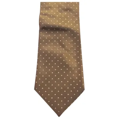 Pre-owned Fendi Silk Tie In Beige