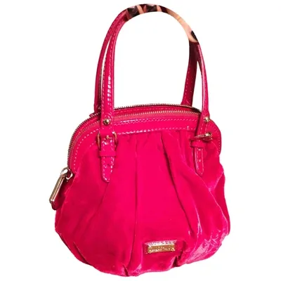 Pre-owned Moschino Velvet Handbag In Pink