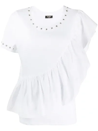 Twinset Ruffle Trim T-shirt In White