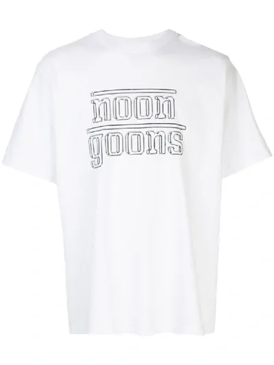 Noon Goons The Chrome Logo Print T-shirt In White