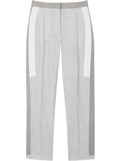 Burberry Contrast Stripe Tailored Trousers In Grey