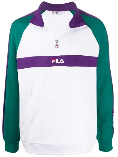 Fila Logo Zipped Jumper In White