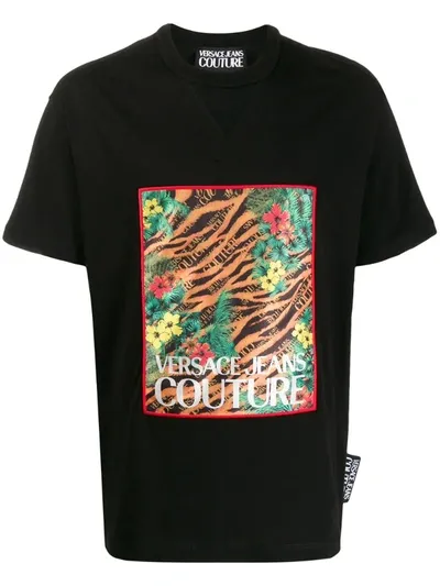 Versace Jeans Couture Crew Neck Graphic T-shirt In Black