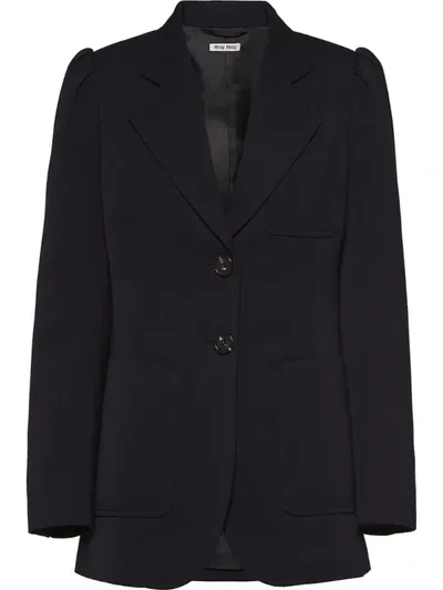 Miu Miu Single-breasted Blazer In Bleu (blue)