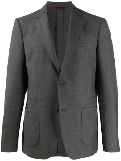 Fay Classic Tailored Blazer In Grey