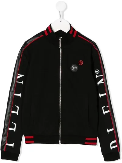 Philipp Plein Kids' Logo Print Jogging Jacket In Black