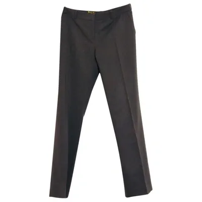 Pre-owned Loro Piana Wool Straight Pants In Brown