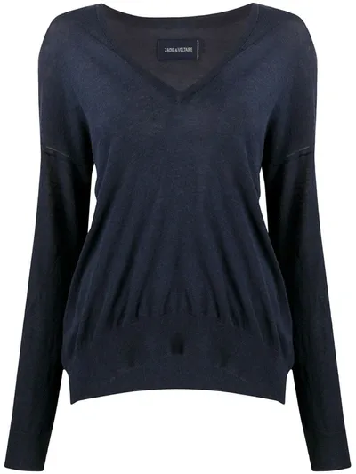 Zadig & Voltaire V-neck Jumper In Blue