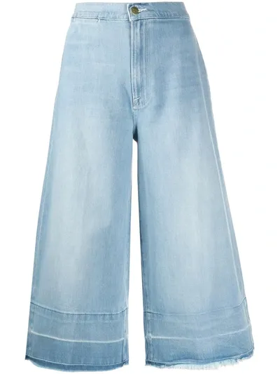 Frame Wide Leg Denim Culottes In Blue