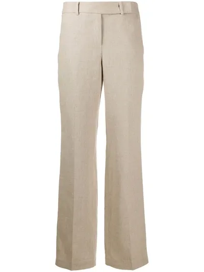 Michael Michael Kors Straight-leg Linen Trousers In Neutrals