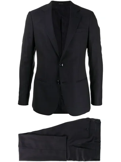 Giorgio Armani Textured Two-piece Suit In Blue