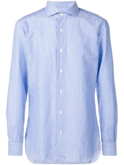 Barba Faded Denim Effect Shirt In Blue