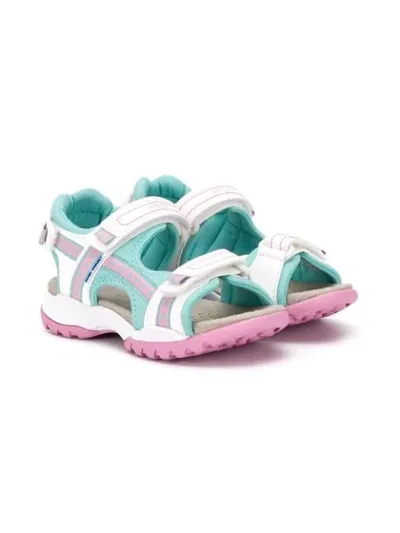 Geox Kids' Star Print Touch Strap Sandals In White