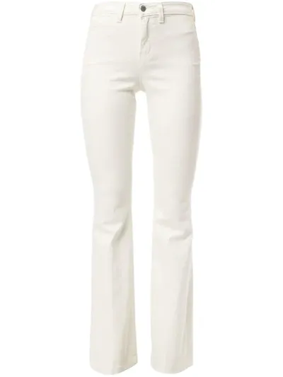 L Agence Solana Big Flared High Rise Jeans In White