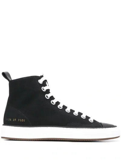 Common Projects High Sneakers Gold Foil Article Stamp At Heel Counter In Black