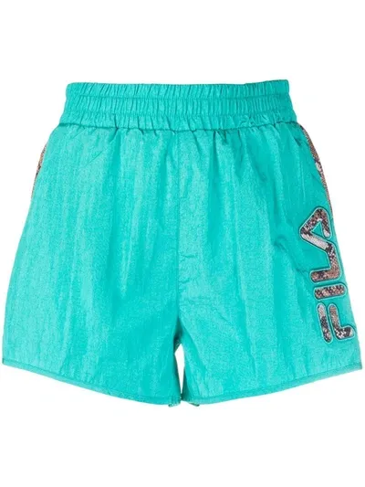 Fila Daiki Contrasting Stripes Track Shorts In Azzurro