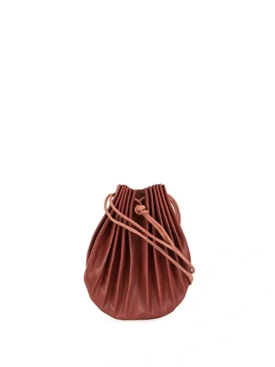 Werkstatt:münchen Shell Pleated Shoulder Bag In Brown