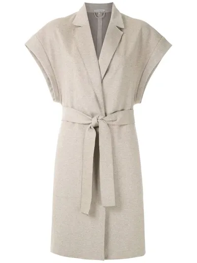 Alcaçuz Belted Felt Coat In Neutrals