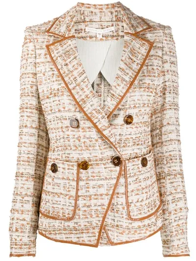 Veronica Beard Double-breasted Tweed Blazer In Neutrals