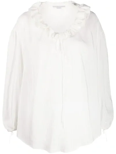 Stella Mccartney Ruffled Neck Blouse In White