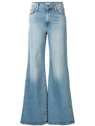 Frame High Rise Flared Style Jeans In Blue