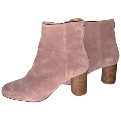 Pre-owned Sandro Ankle Boots In Pink