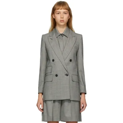 Max Mara Antiope Double Breasted Blazer In Grey