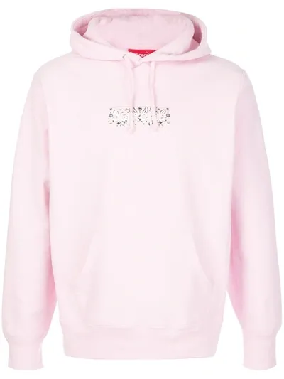 Supreme Bandana Box Logo Hoodie In Pink