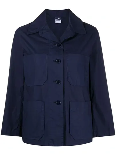 Aspesi Single-breasted Jacket In Blue