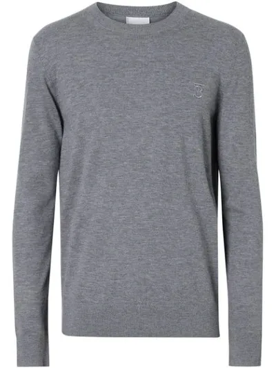 Burberry Monogram Motif Cashmere Sweater In Grey