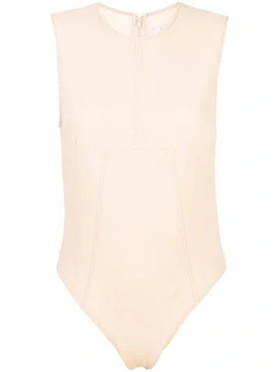 Tre By Natalie Ratabesi Sleeveless Structured Bodysuit In Neutrals