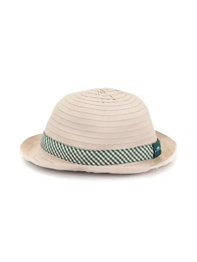 Familiar Kids' Gingham-print Sunhat In Brown