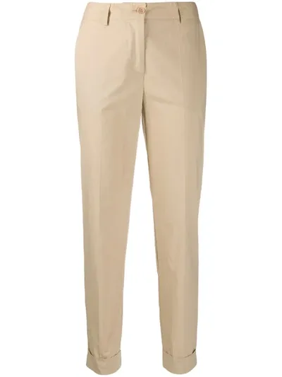 P.a.r.o.s.h Cropped Slim-fit Trousers In Neutrals