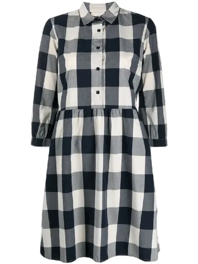 Woolrich Gingham Print Shirtdress In Blue