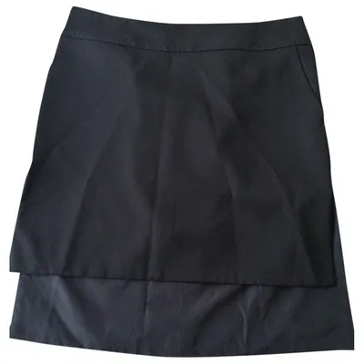 Pre-owned Saint Laurent Wool Mid-length Skirt In Black