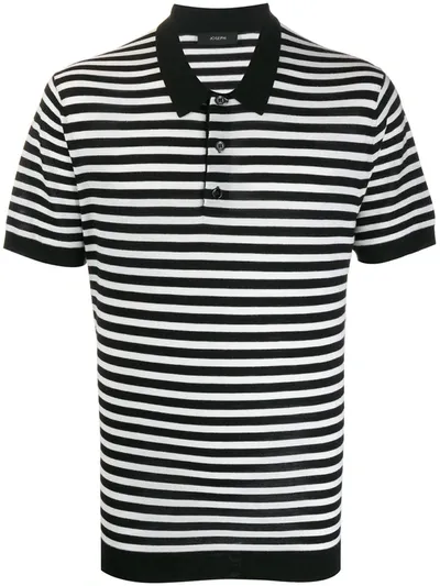 Joseph Polo Light Stripe Merinos Knit In White