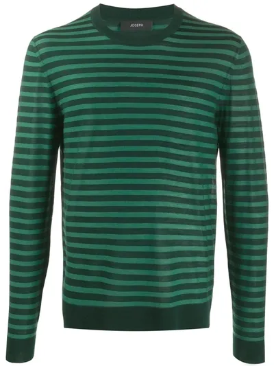 Joseph Light Stripe Merinos Knit In Green