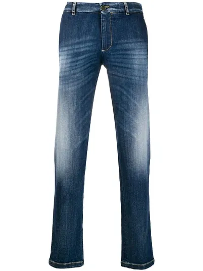 Pt05 Acid Wash Jeans In Blue