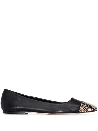 Aeyde Black Gigi Flat Leather Pumps