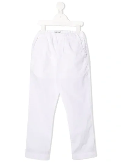 Paolo Pecora Kids' Straight Trousers With Pleats In White