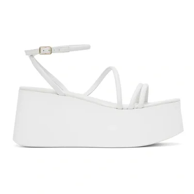 Gianvito Rossi Bekah Leather Platform Sandals In White