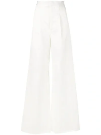 Ben Taverniti Unravel Project High-waisted Wide-leg Trousers In White