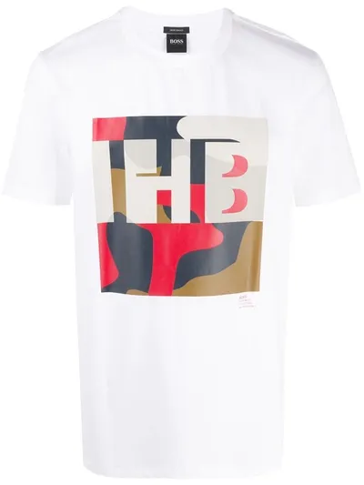 Hugo Boss Logo Print T-shirt In White