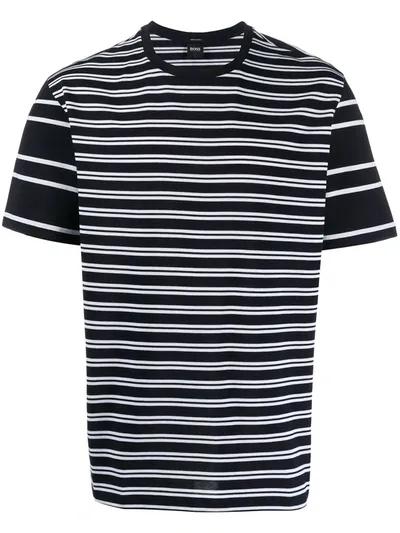 Hugo Boss Striped T-shirt In Blue