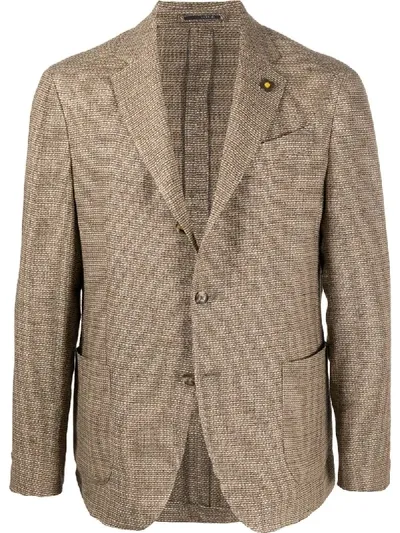 Lardini Sartorial Single-breasted Blazer In Brown