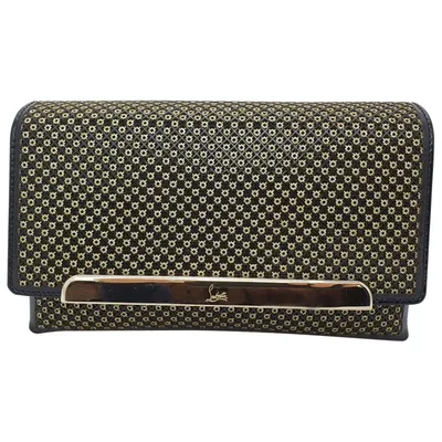 Pre-owned Christian Louboutin Patent Leather Clutch Bag In Black