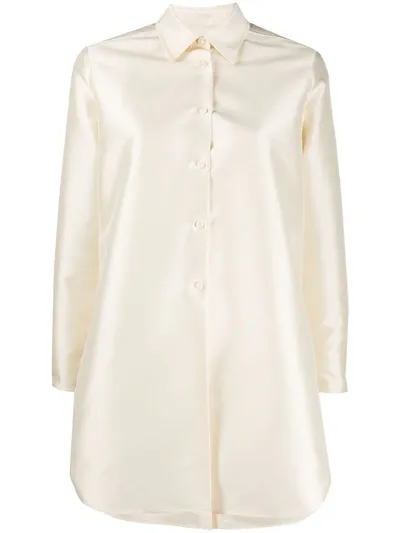 Alberto Biani Long-line Button-up Shirt In Neutrals